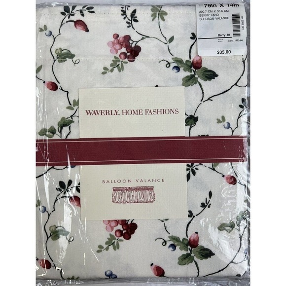 Waverly Home Fashions Balloon Valance 79"x 14" Berry Lane - Picture 2 of 3
